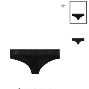 PINK Velvet Ribbed Thong